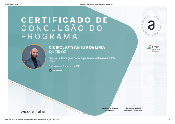 Imagem do certificado Certificado de Programa